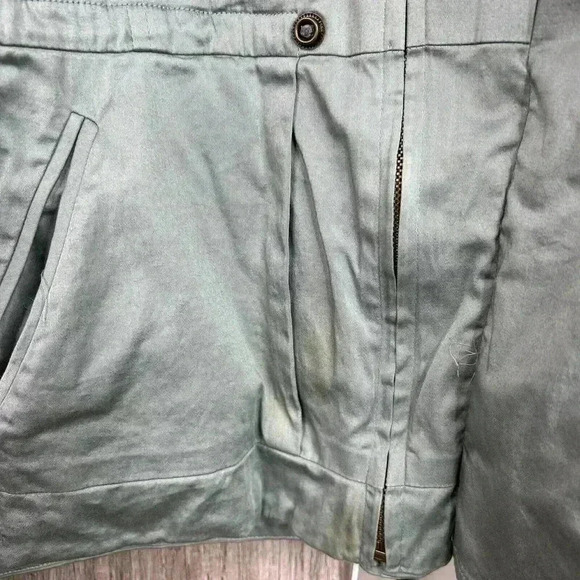 Peruvian Connection Jacket Sz L Wind Sage Green Cotton Spring Stains - Picture 6 of 12